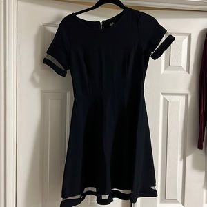 Navy Dress With See Through Details